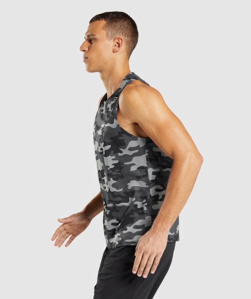 Men's Gymshark Arrival Tanks Camo | NZ 0HJQLS